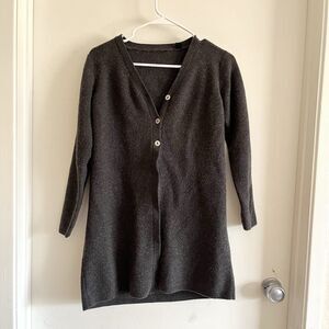 vintage y2k Gray wool blend long cardigan belt size S